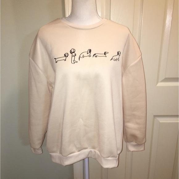 NWOT Shein Oversized Dachshund Graphic Sweatshirt - Picture 1 of 7
